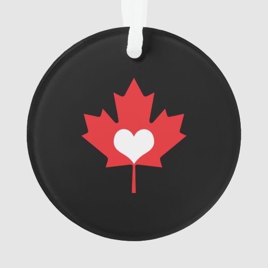I Love Canada Heart and Maple Leaf Ornament (achterkant)