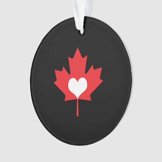 I Love Canada Heart and Maple Leaf Ornament (voorkant)