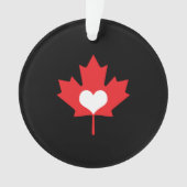 I Love Canada Heart and Maple Leaf Ornament (voorkant)