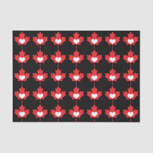 I Love Canada Heart and Maple Leaf Tissuepapier (Voorkant)