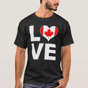 I Love Canada Heart Flag Canada T-shirt