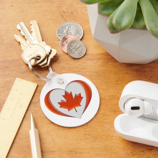 I Love Canada Heart Flag Maple Leaf Niet te koop Sleutelhanger (Bureau)