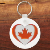 I Love Canada Heart Flag Maple Leaf Niet te koop Sleutelhanger (Voorkant)