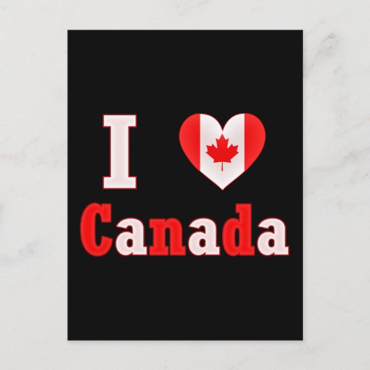 I Love Canada Maple Leaf Heart Briefkaart (Voorkant)