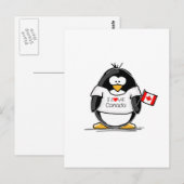 I Love Canada Penguin Briefkaart (Voorkant / Achterkant)