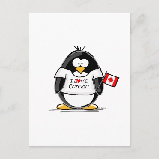 I Love Canada Penguin Briefkaart (Voorkant)