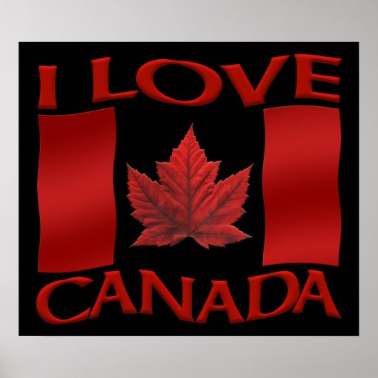 I Love Canada Poster Canada Souvenir Poster Print (Voorkant)
