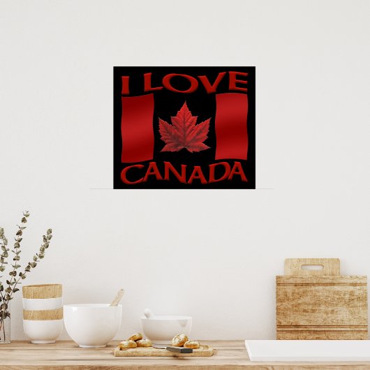 I Love Canada Poster Canada Souvenir Poster Print (Keuken)