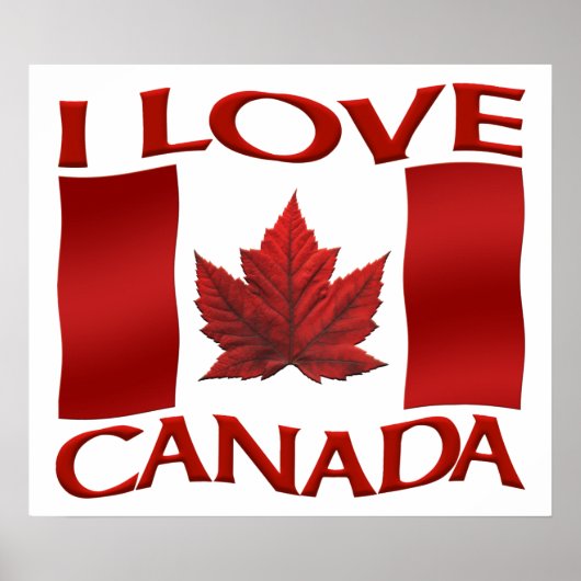 I Love Canada Poster Canada Souvenir Poster Print (Voorkant)