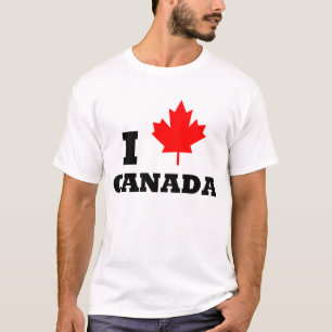 I Love Canada Red Maple Leaf T shirt