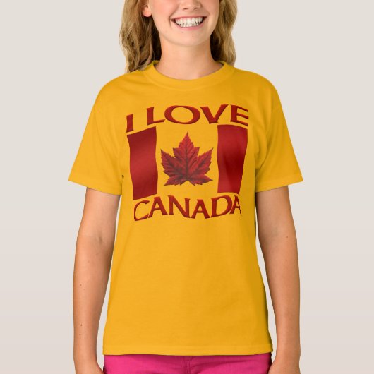 I Love Canada T-shirt Biologisch T-shirt voor meis (Voorkant)