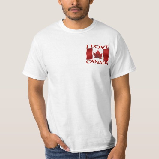 I Love Canada T-shirt Canada Souvenir Mannen Shirt (Voorkant)