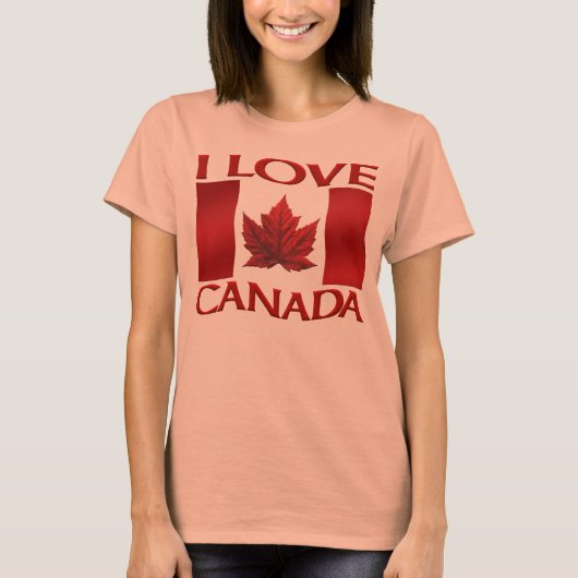 I Love Canada T-shirt Lady's Souvenir Canada Shirt (Voorkant)