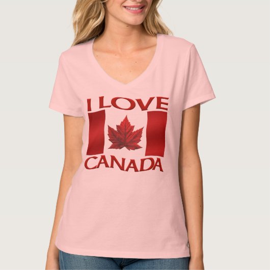 I Love Canada T-shirt Women's Canada Souvenir Topj (Voorkant)