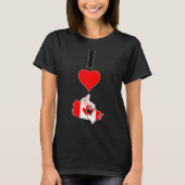 I Love Canada Vertical I Heart Canadian Flag Map T-shirt (Voorkant)