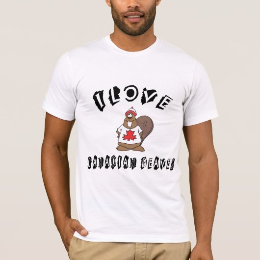 I Love Canadian Beaver T-Shirt (Voorkant)