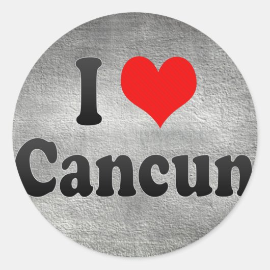 I Love Cancun, Mexico Ronde Sticker (Voorkant)