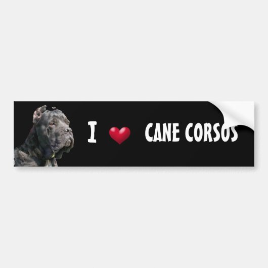 I Love Cane Corsos bumper sticker (Voorkant)