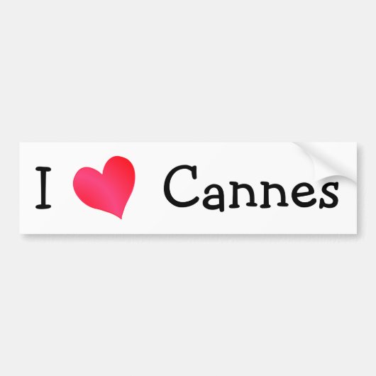 I Love Cannes Bumpersticker (Voorkant)