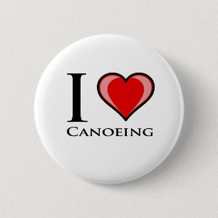 I Love Canoeing Ronde Button 5,7 Cm