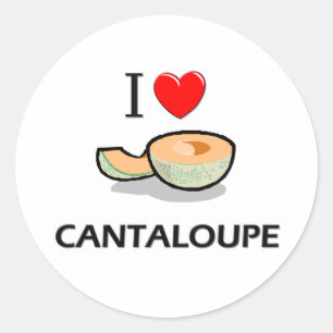 I Love Cantaloupe Ronde Sticker