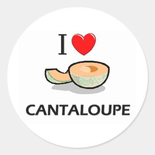 I Love Cantaloupe Ronde Sticker (Voorkant)