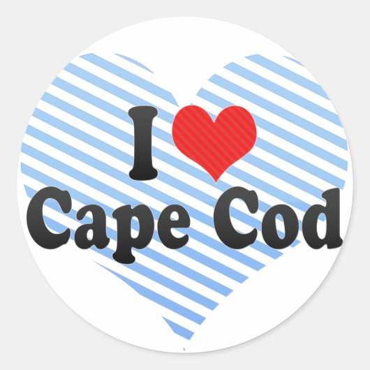 I Love Cape Cod Ronde Sticker (Voorkant)