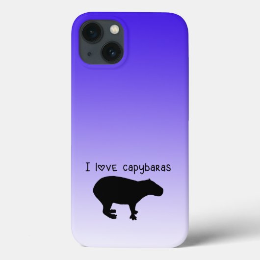 I Love Capybaras Paars Hoesje-Mate iPhone Case (Achterkant)