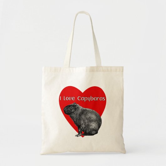 I Love Capybaras Tote Bag (Voorkant)
