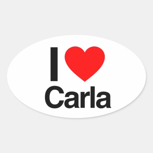 i love carla ovale sticker (Voorkant)