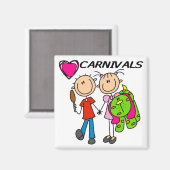 I Love Carnavals T-shirts en geschenken Magneet (Voorkant / Achterkant)