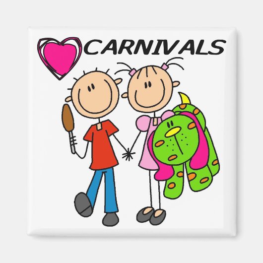 I Love Carnavals T-shirts en geschenken Magneet (Voorkant)