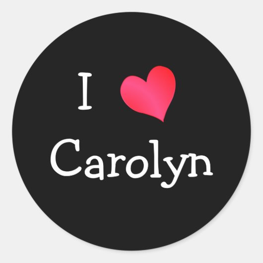 I Love Carolyn Ronde Sticker (Voorkant)