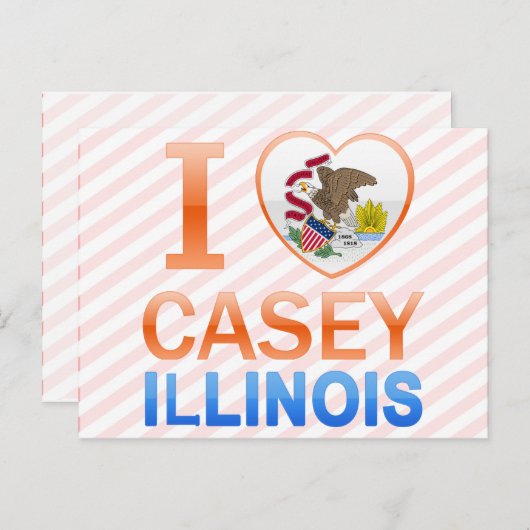 I Love Casey, IL Briefkaart (Voorkant / Achterkant)