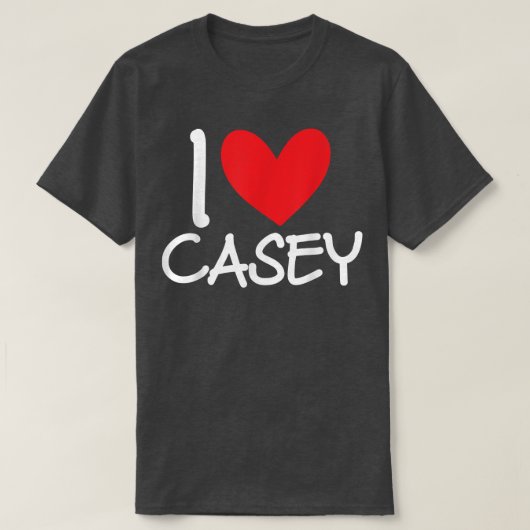 I Love Casey Name Personalized Men Guy BFF Friend T-shirt (Design voorkant)