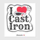 I Love Cast Iron Sticker (Vel)