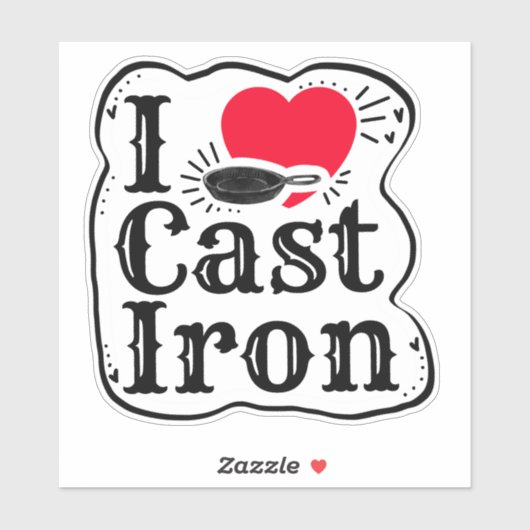 I Love Cast Iron Sticker (Vel)