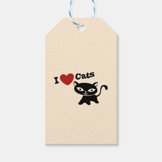 I Love Cat Cadeaulabel (Voorkant)