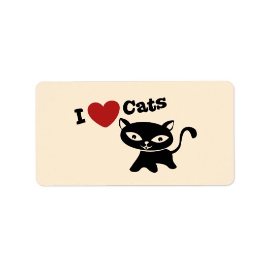 I Love Cat Etiket (Voorkant)