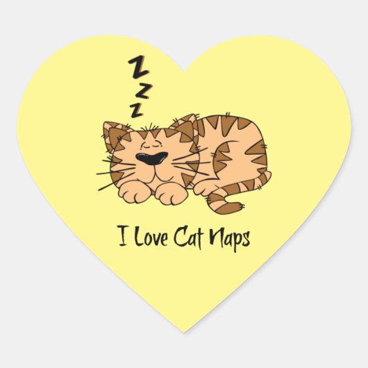 I Love Cat Naps, Heart Sticker (Voorkant)