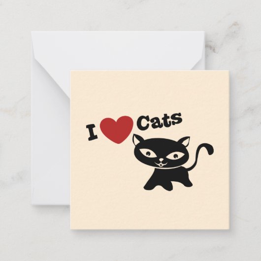 I Love Cat Notitiekaartje (Voorkant)