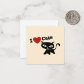 I Love Cat Notitiekaartje (Voorkant / Achterkant in situ)