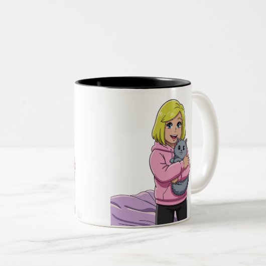 I love cat tweekleurige koffiemok (Voorkant rechts)