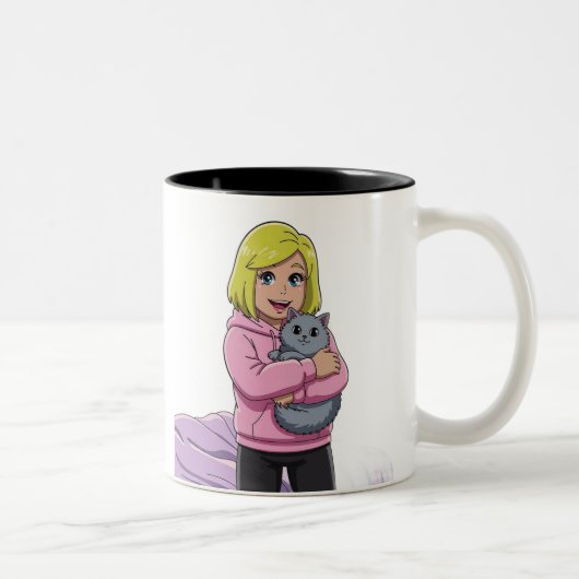 I love cat tweekleurige koffiemok (Rechts)