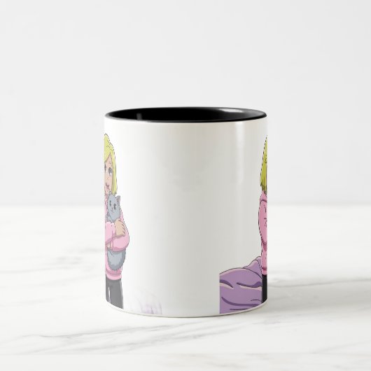 I love cat tweekleurige koffiemok (Center)