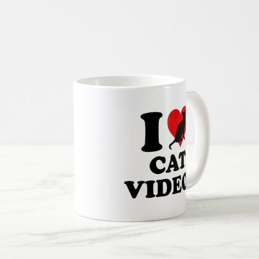 I Love Cat Video Coffee Mok (Voorkant rechts)