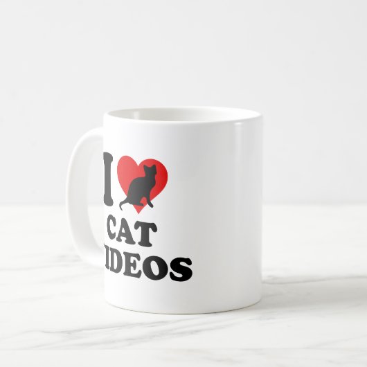 I Love Cat Video Coffee Mok (Voorkant links)