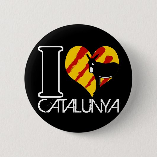 I Love Catalunya Ronde Button 5,7 Cm (Voorkant)