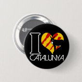 I Love Catalunya Ronde Button 5,7 Cm (Voorkant /achterkant)