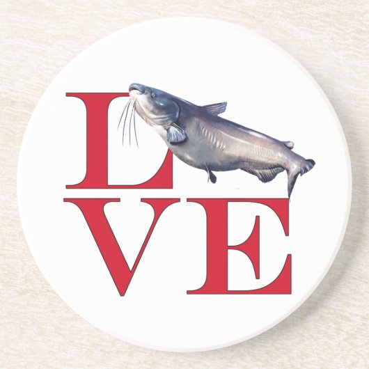 I Love Catfish Zandsteen Onderzetter (Voorkant)